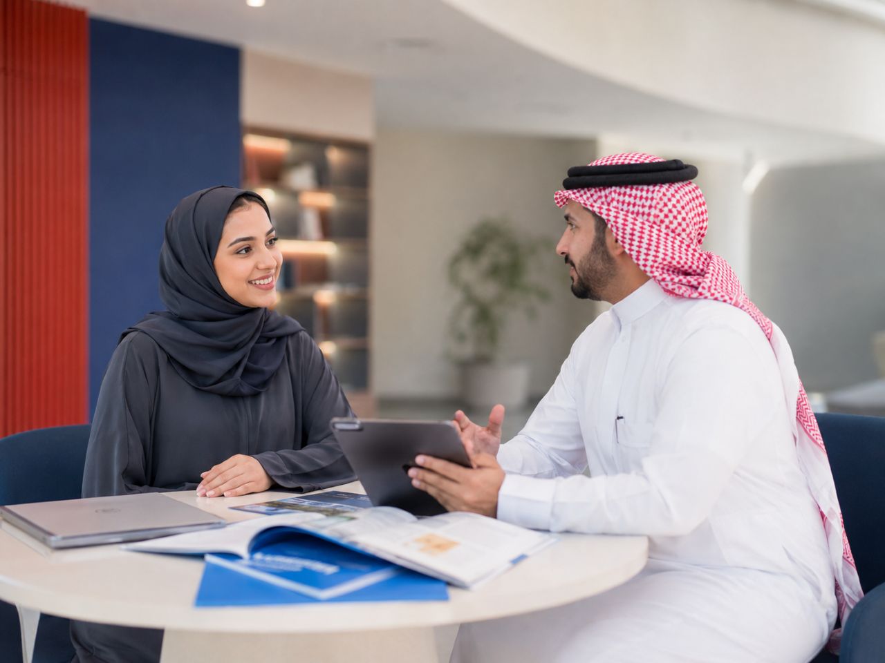 BMC student speaking with a prospective student
